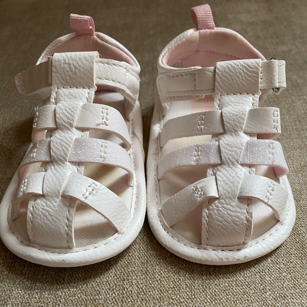 Carter's White and Pink Girls' Sandals